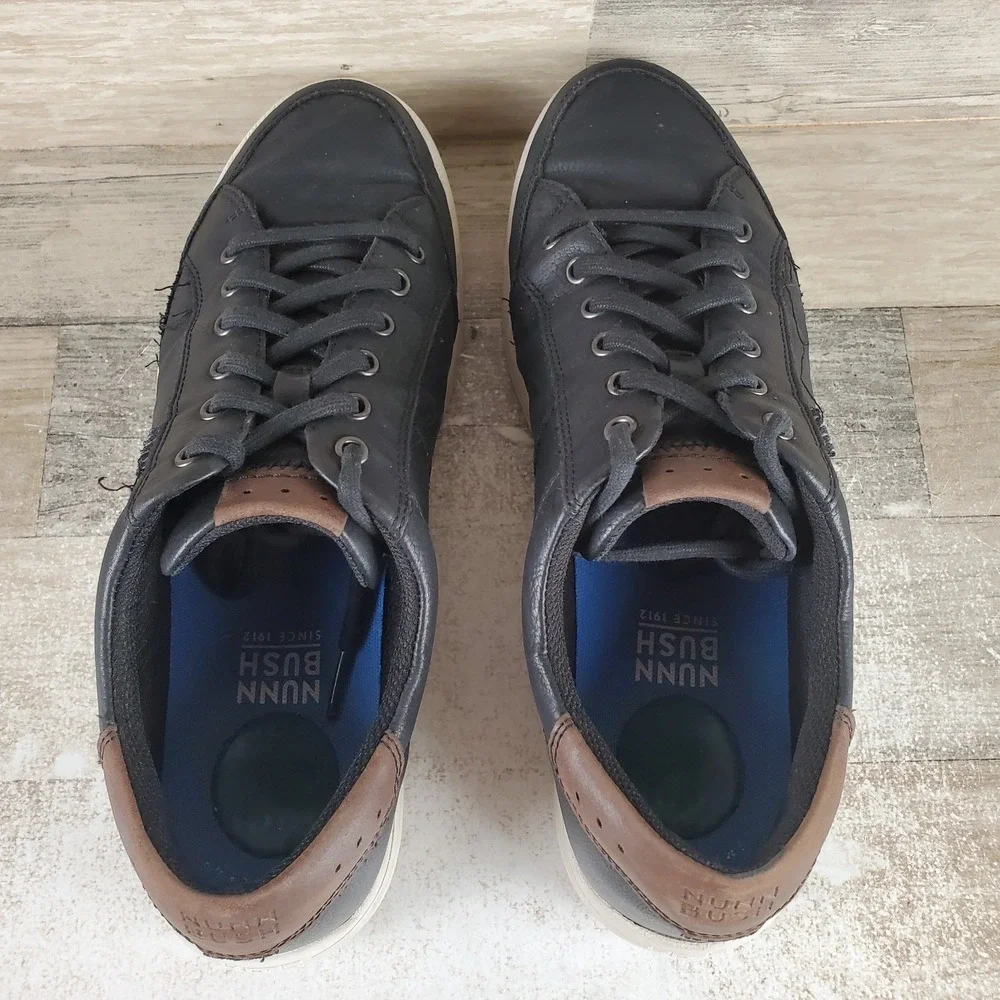 Nunn Bush City Walk Mens Oxford Shoes Sz 10.5 W Black Leather Lace Up Round Toe